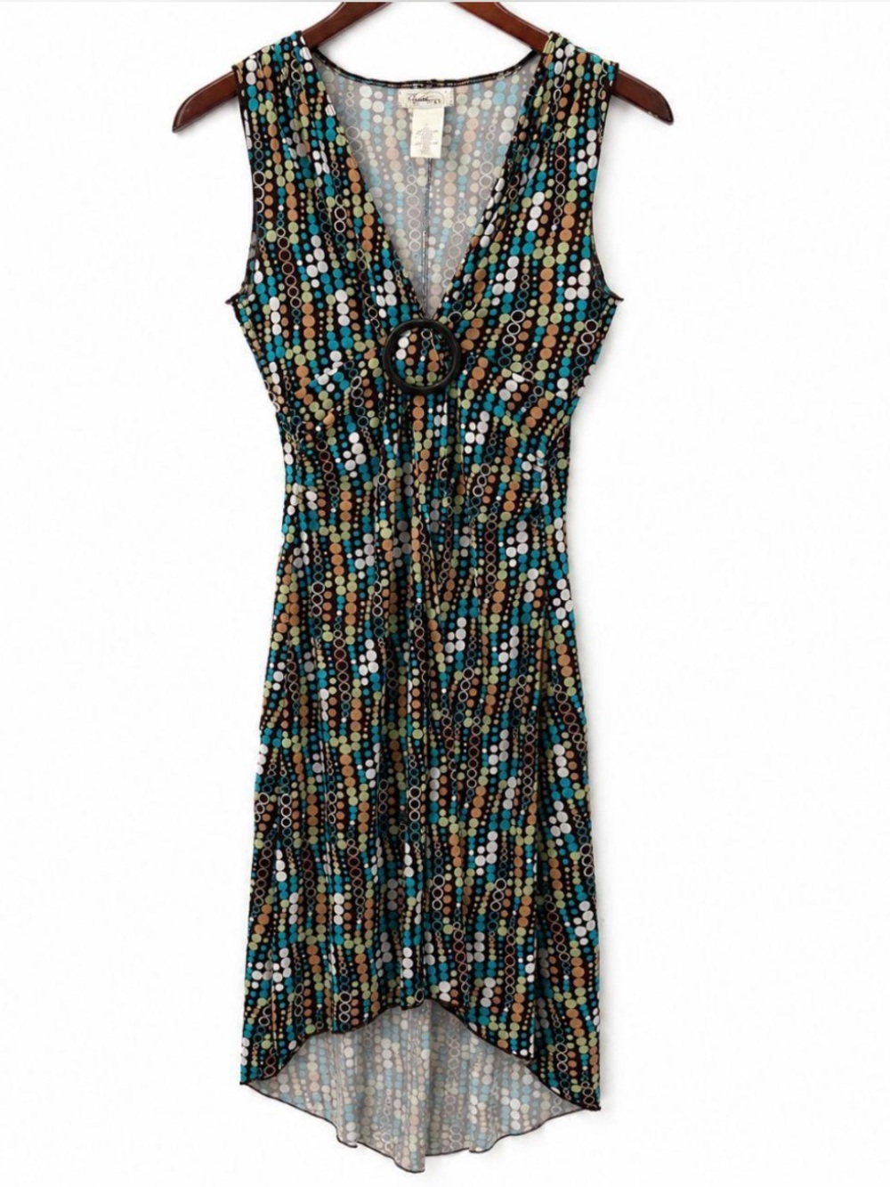 Vintage Y2K Dress High Low Mini Spring/Summer Sleeveless Dress w/ Buckle Size XS